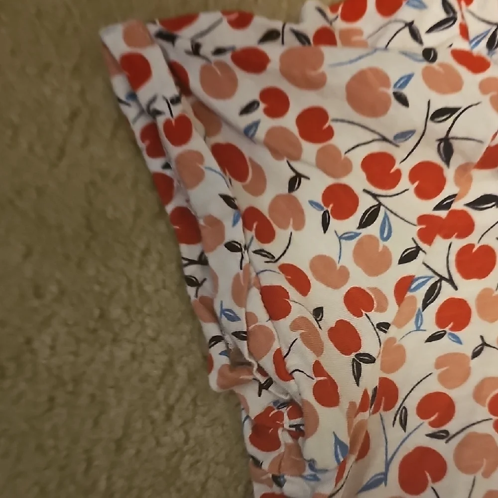 LOFT Red Boxy Blouse with Cherry Print - Picture 3 of 3